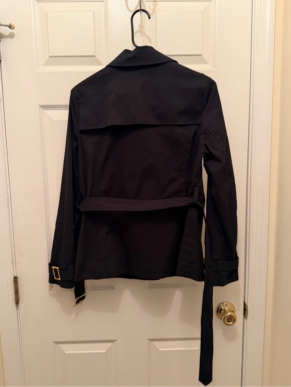 Tory Burch Black Midlength Trench Coat with Belt - Picture 2 of 4